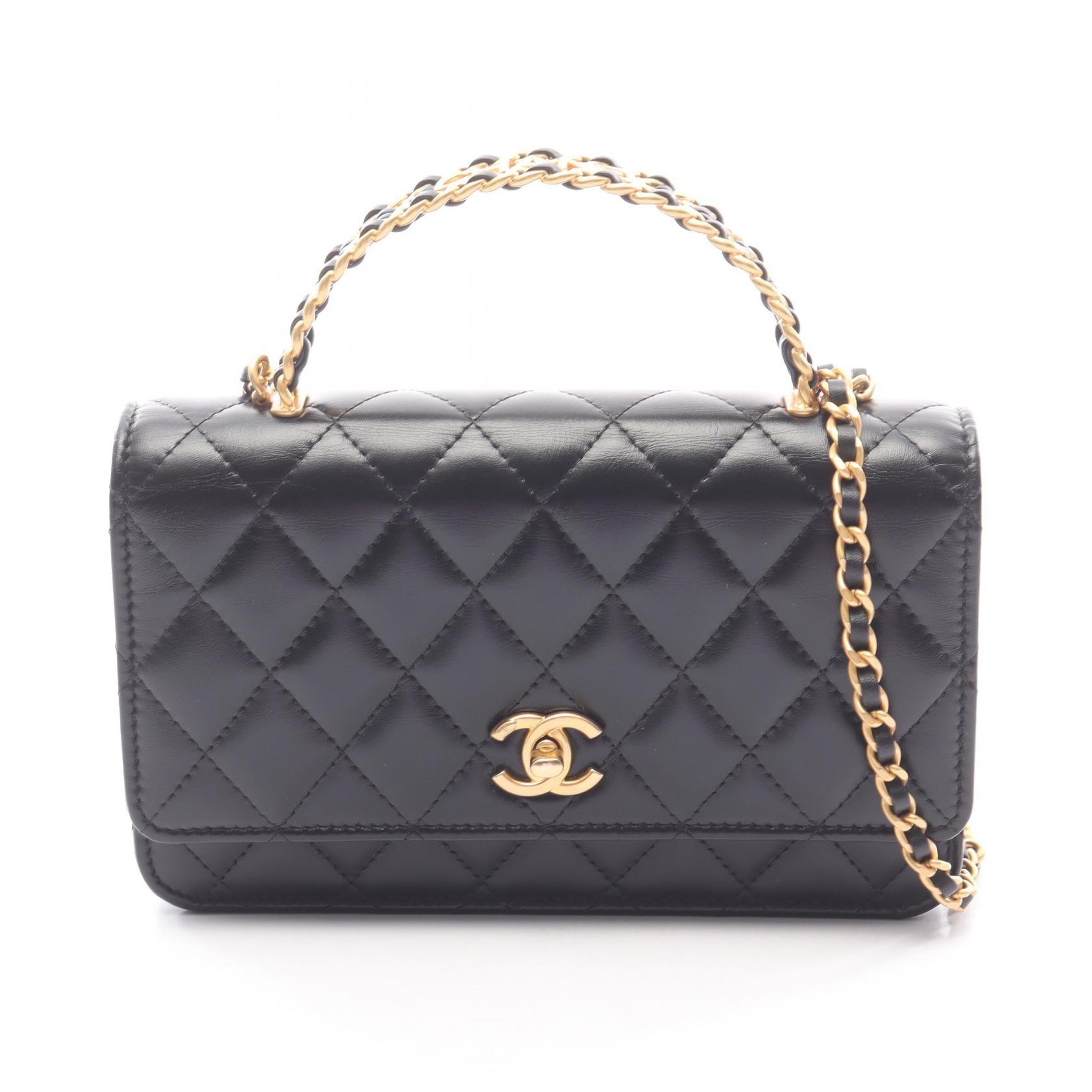 シャネル CHANEL マトラッセ 2WAY ショルダーバッグ バッグ ラムスキン(羊革) レディース ブラック系 【中古】