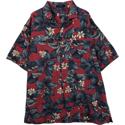 古着 ラルフローレン Ralph Lauren CHAPS チャップス 総柄 花柄 オープンカラー ハワイアンアロハシャツ ボックスシャツ メンズL相当/eaa635937