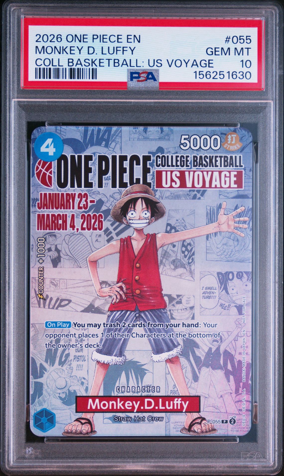 PSA10】モンキー・D・ルフィ：P (開封済) [P-055]【英語版