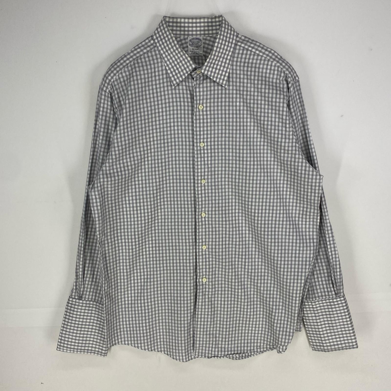 古着 ブルックスブラザーズ Brooks Brothers USA製 長袖シャツ 1818 ロングスリーブ L  ホワイト系 チェック メンズ
