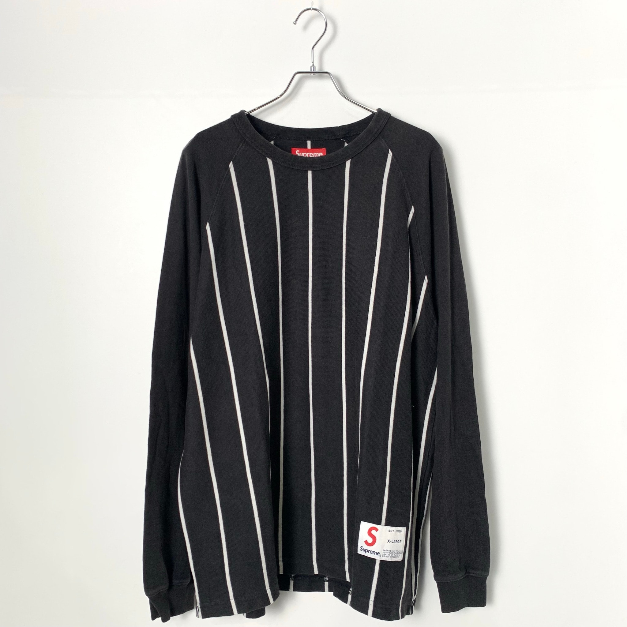 Supreme Stripe Raglan L/S Top "Black"