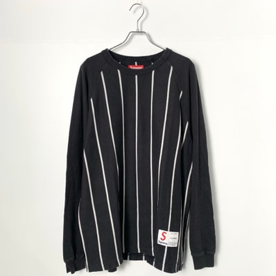 Supreme Stripe Raglan L/S Top "Black"