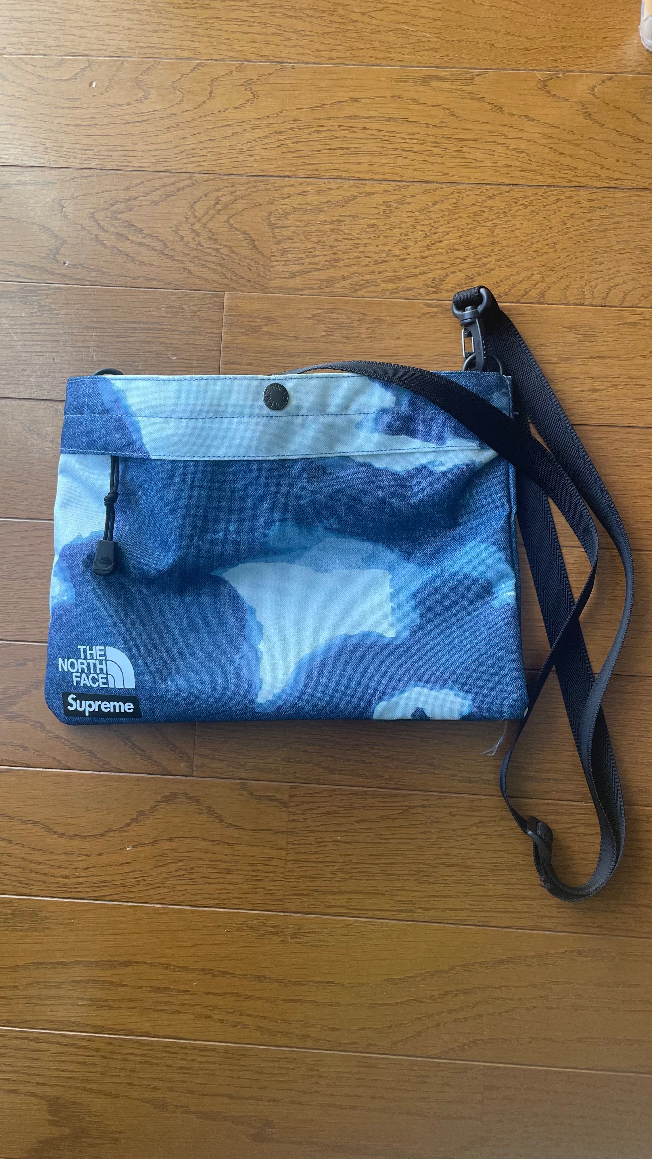 Supreme x The North Face Bleached Denim Print Shoulder Bag "Indigo"