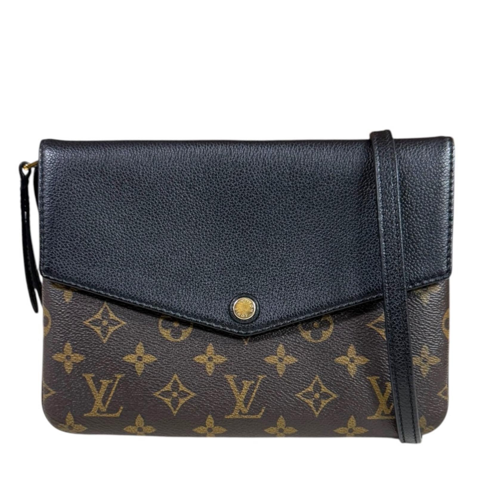 ルイヴィトン トワイス モノグラム ショルダーバッグ モノグラムキャンバス M50185 ブラック レディース LOUIS VUITTON 中古