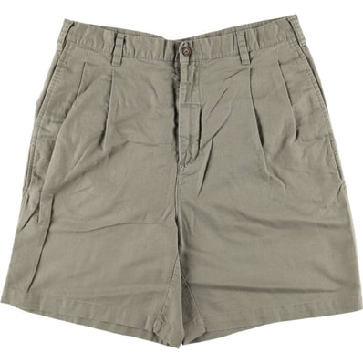 古着 90年代 ラルフローレン Ralph Lauren CHAPS チャップス ツータック コットン×リネンショーツ ショートパンツ メンズw34相当 ヴィンテージ/eaa572229