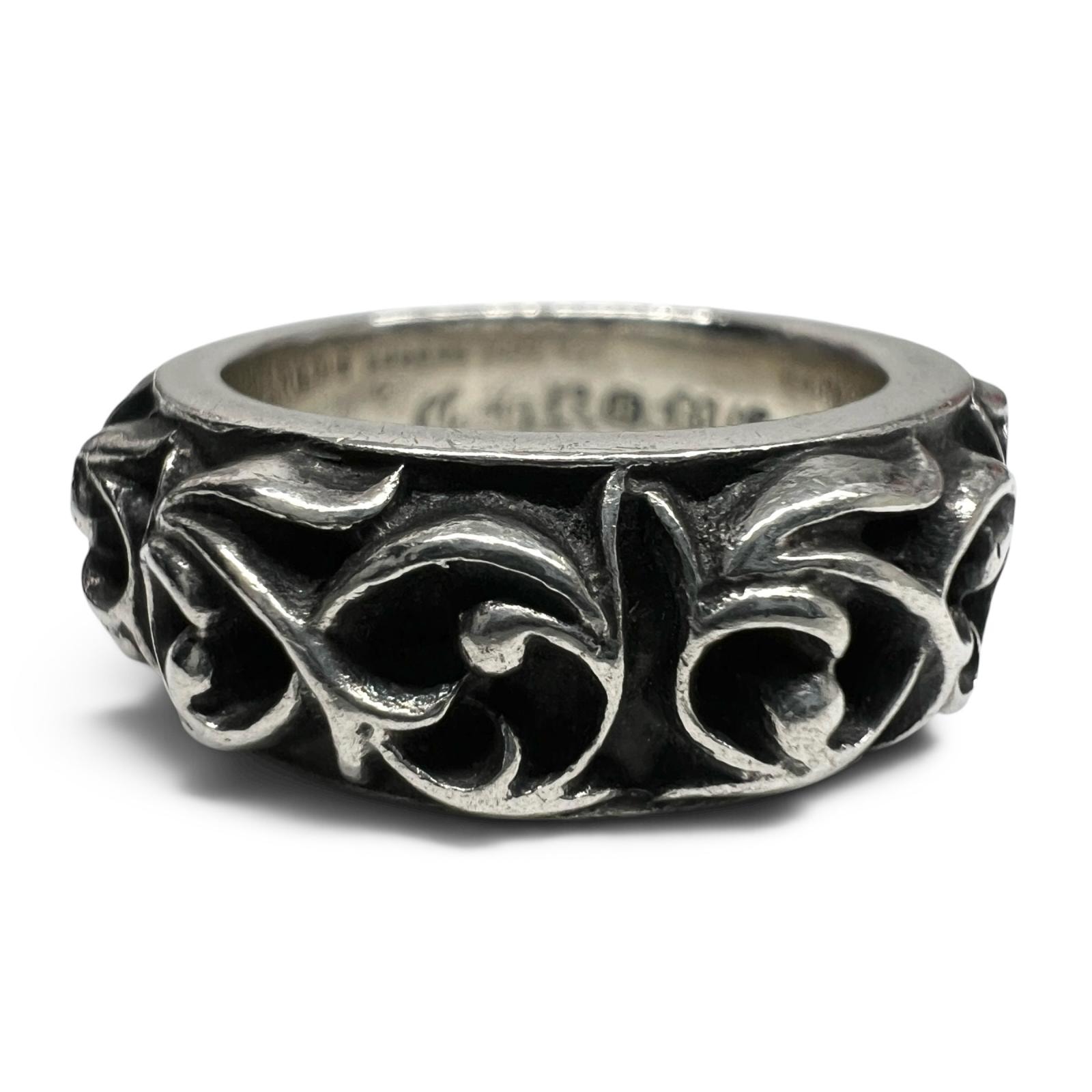 CHROME HEARTS 美品 クロムハーツ ETRNITY VINE BAND エタニティ ヴァインバンド リング 指輪 13号 インボイス・袋付属 クロス ジュエリー アクセサリー クロム ABランク 中古 鑑定済 クロムリング