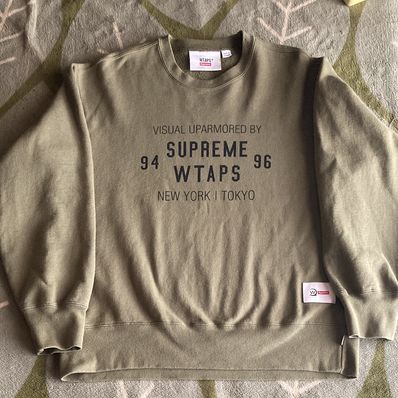 Supreme / WTAPS Crewneck "Light Olive"