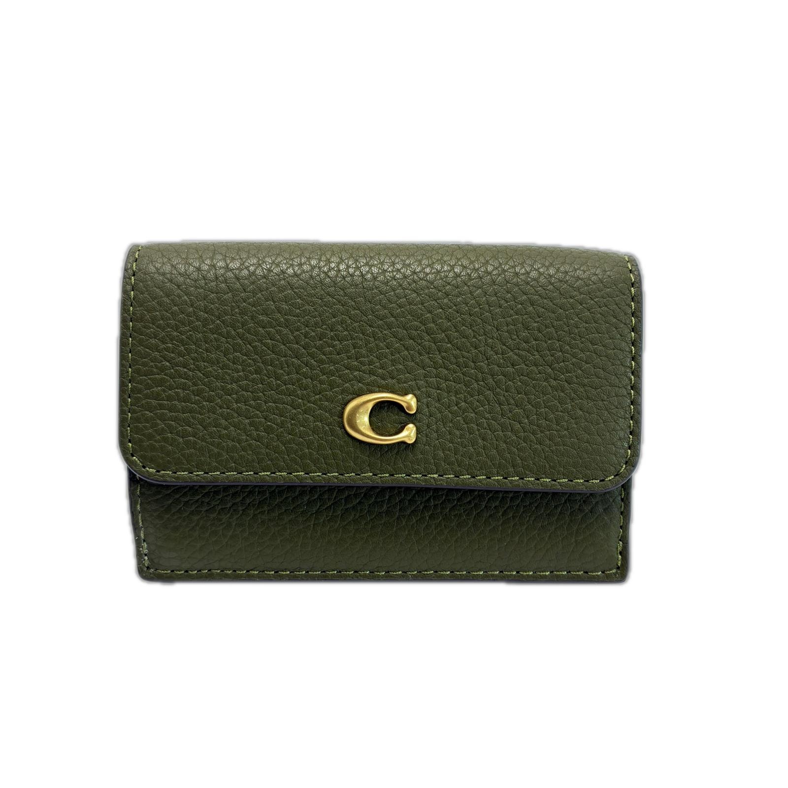 COACH コーチ 3つ折り財布 Cロゴ ミニ トライフォールド CM437 カーキ レディース