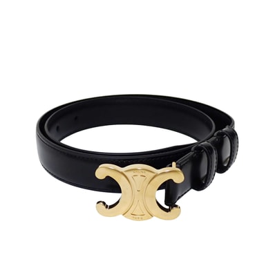 CELINE セリーヌ トリオンフ カーフスキン #70 ゴールド金具 ブラック レディース ベルト