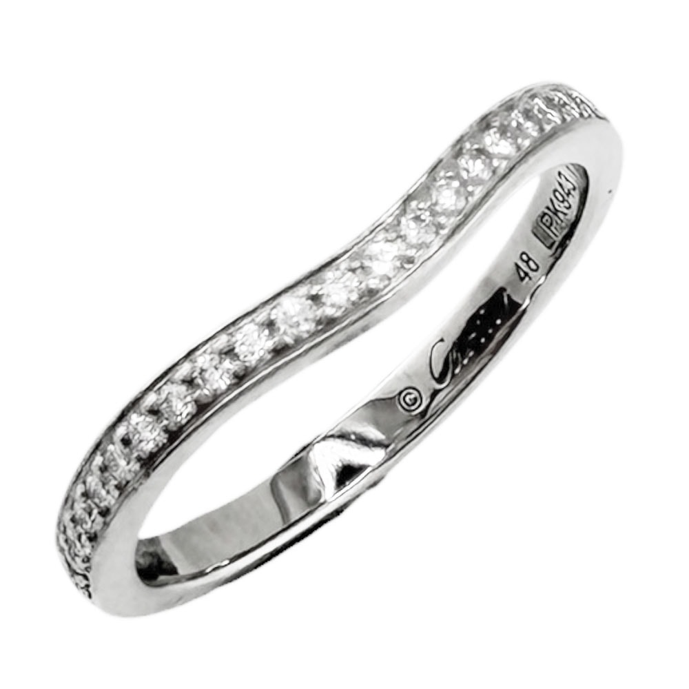 カルティエ バレリーナカーブ ウェディング  リング 指輪 8号 Pt950プラチナ ダイヤモンド レディース CARTIER  中古