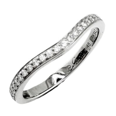 カルティエ バレリーナカーブ ウェディング リング 指輪 8号 Pt950プラチナ ダイヤモンド レディース CARTIER 中古