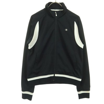 Champion チャンピオン ワンポイントロゴ ハイネック フルジップ トラックジャケット L ブラック