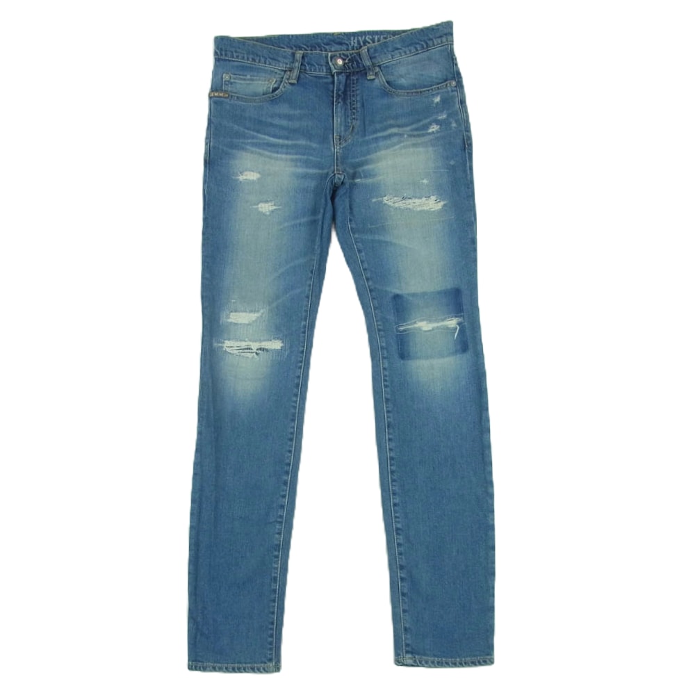 HYSTERIC GLAMOUR ヒステリックグラマー デニムパンツ 02213AP08 RSC加工 10.25oz リヨセル ストレッチ スリム デニム パンツ インディゴブルー系 29【中古】
