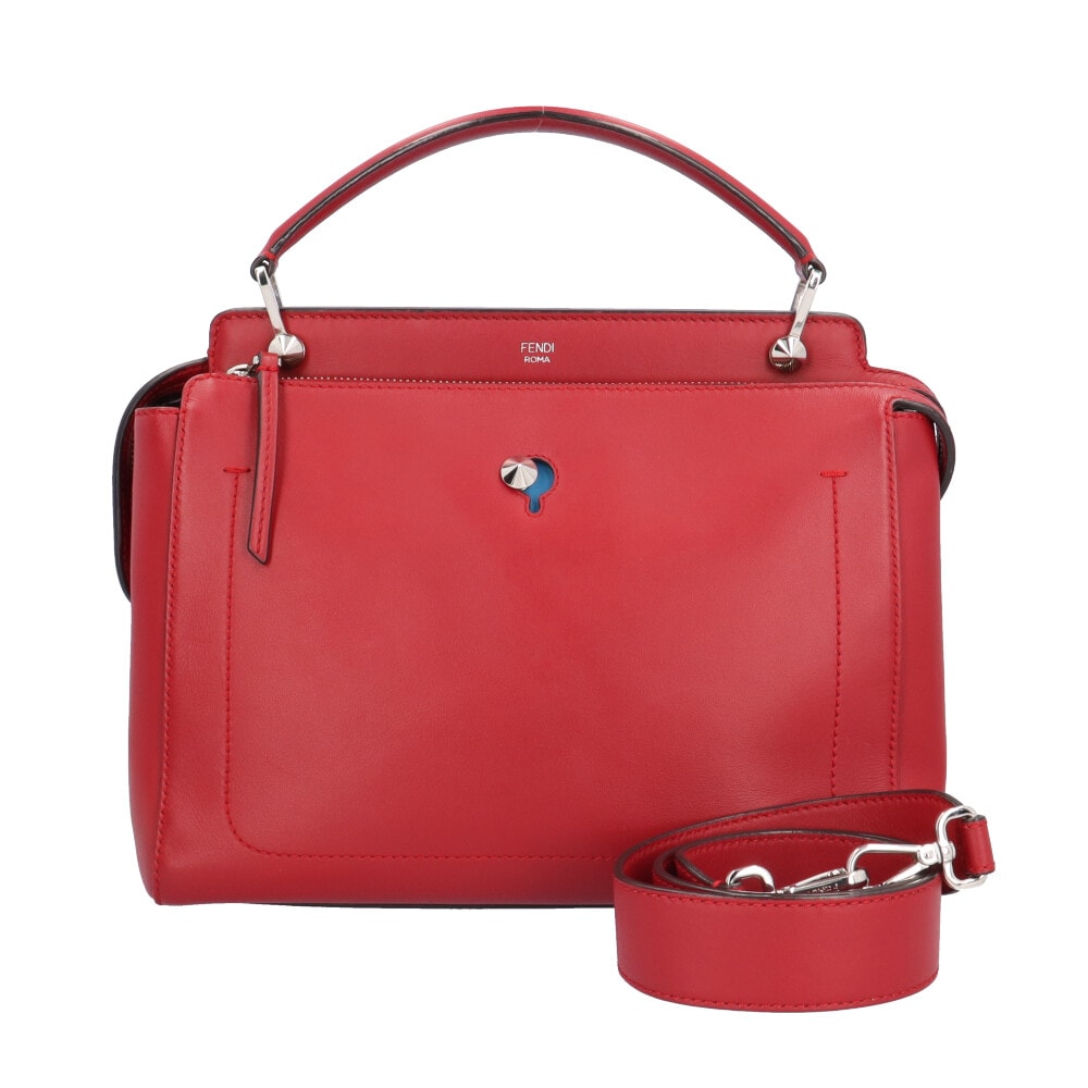 フェンディ ドットコム ショルダーバッグ レザー 8BN293 レッド レディース FENDI 中古