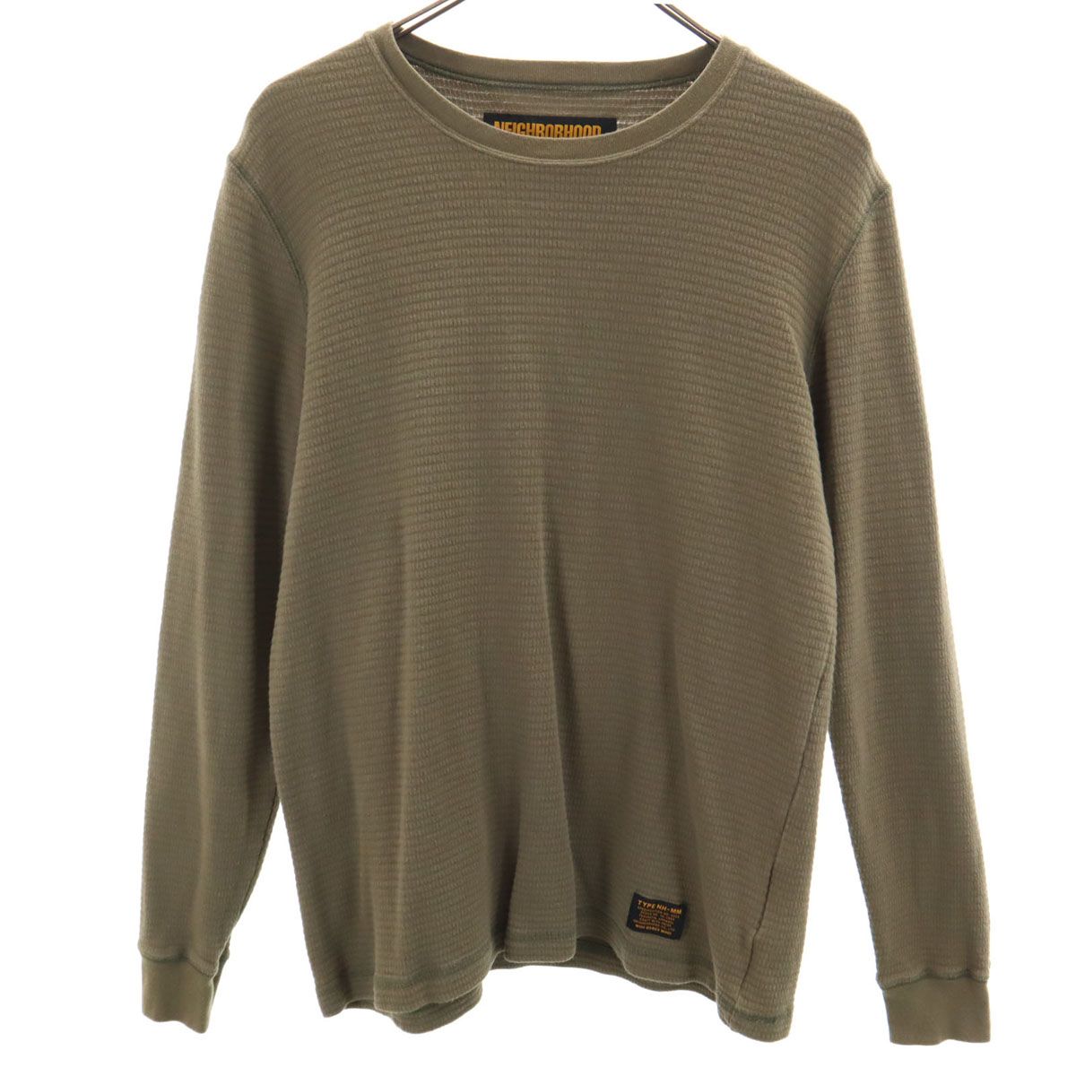 NEIGHBORHOOD ネイバーフッド 日本製 長袖 ワッフル Tシャツ S オリーブ系 ロンT
