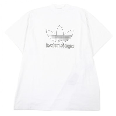 未使用品 バレンシアガ アディダス 半袖Tシャツ ホワイト メンズ 723976