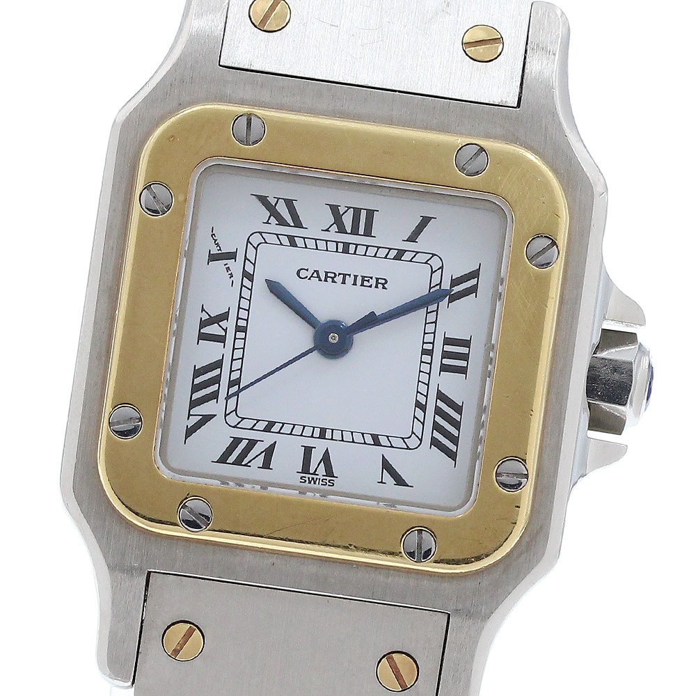 カルティエ サントスガルべSM YGコンビ  自動巻き レディース 【中古】