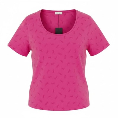 新品未使用 YVES SAINT LAURENT イヴ サンローラン YSLロゴ 半袖Tシャツ カットソー トップス ピンク レーヨン ポリエステル/ ポリウレタン/ 半袖Tシャツ A3-00222 【中古】