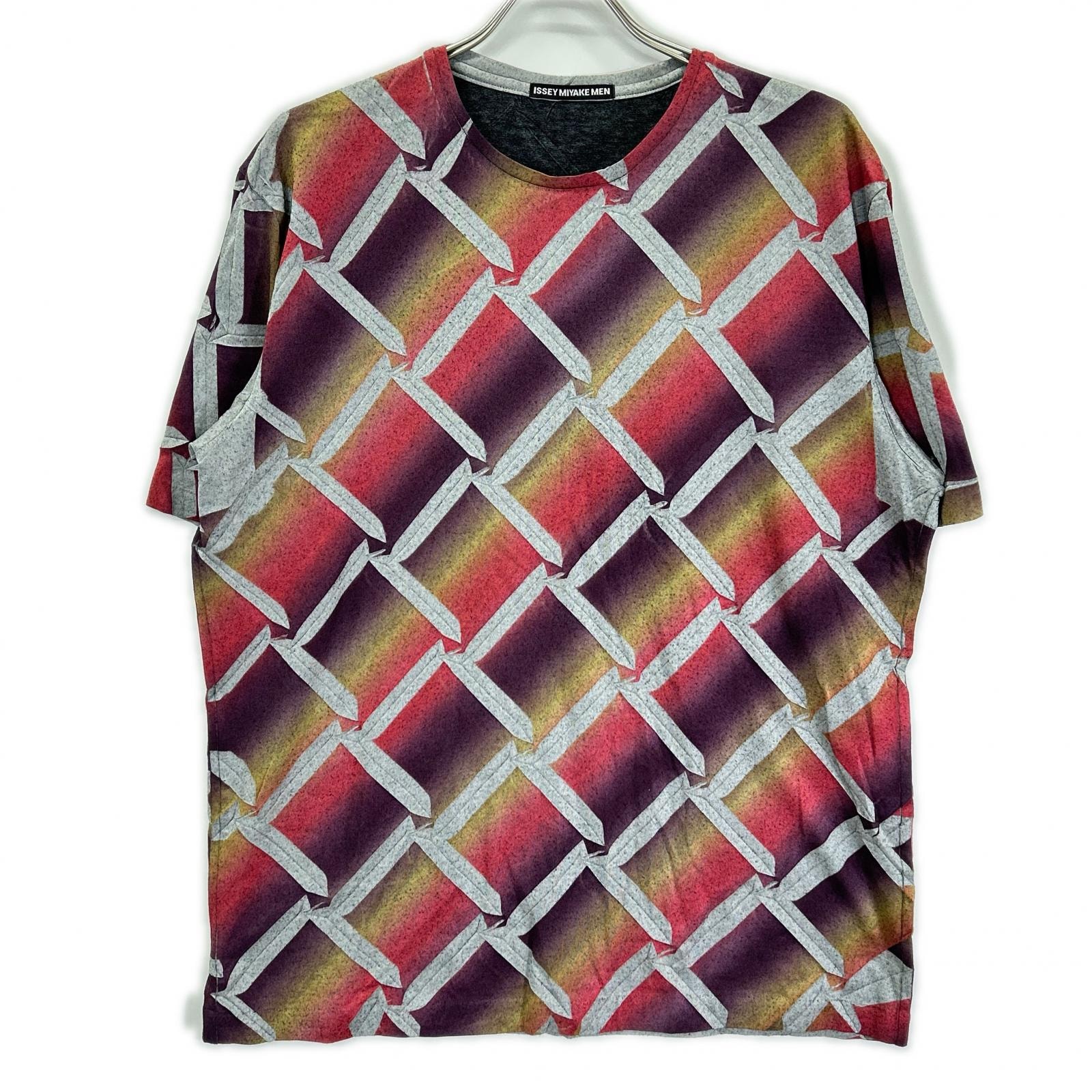 イッセイミヤケメン ME23JK417 12AW マルチカラー 総柄プリントTシャツ 4