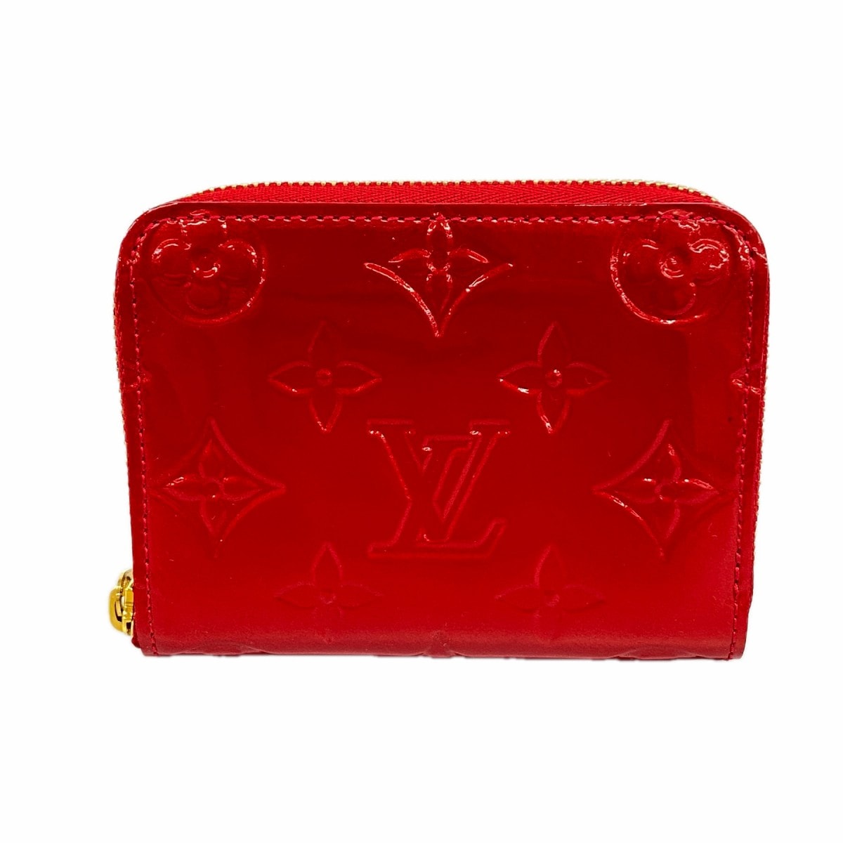 【6dd5089-k】ルイヴィトン コインケース ヴェルニ ジッピーコインパース M91735 ルージュグルナディーヌ【中古】レディース