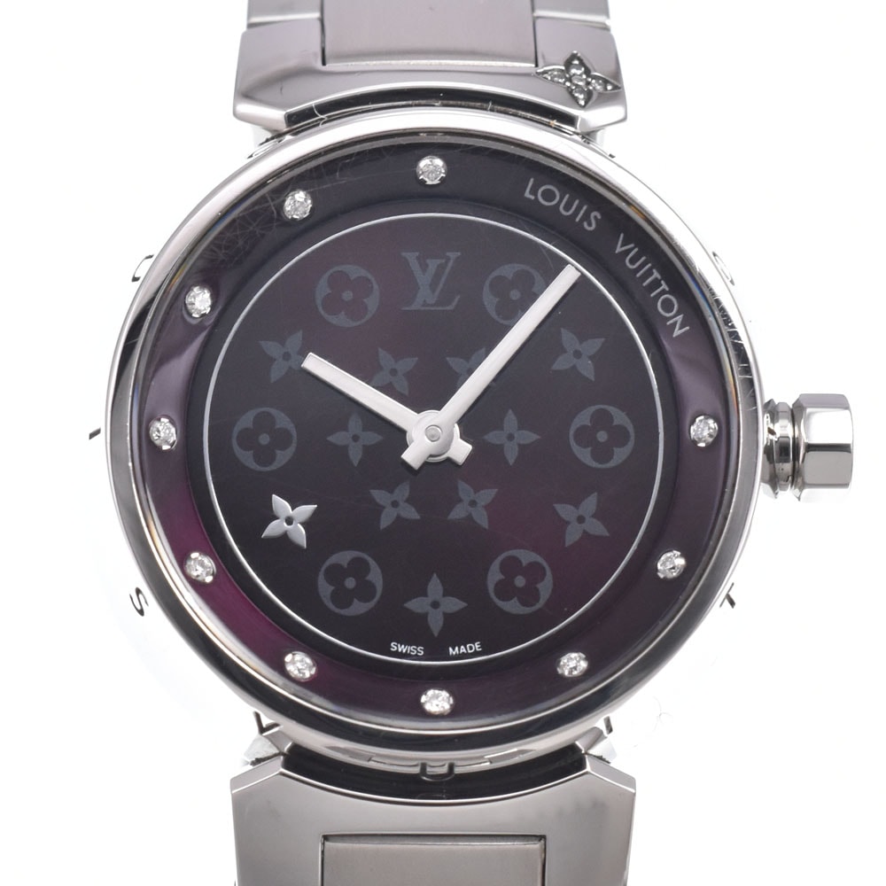 ルイ・ヴィトン LOUIS VUITTON Q12M30 タンブール ブラウン クォーツ レディース 良品 箱・保証書付き 腕時計 N#151151