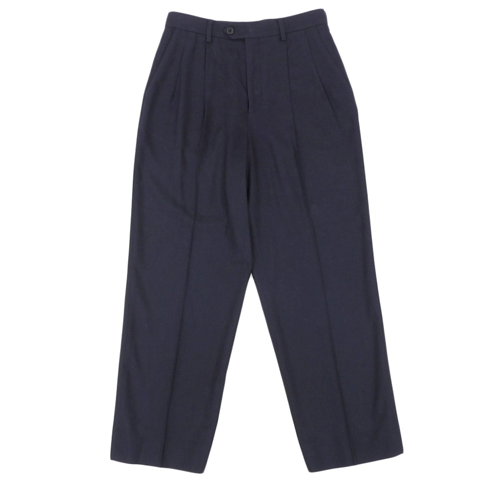 セリーヌ カシミヤ100% 2タック テーパードパンツ ボトムス レディース ネイビー 36 2P519561F 36
