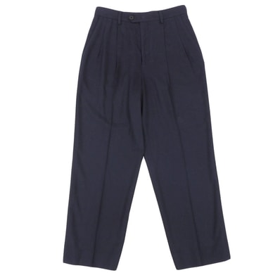セリーヌ カシミヤ100% 2タック テーパードパンツ ボトムス レディース ネイビー 36 2P519561F 36