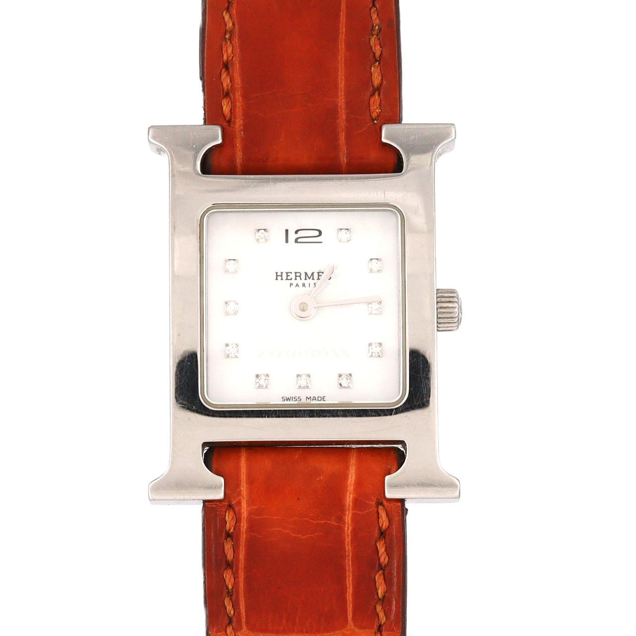 【ノーメンテナンス還元価格】エルメス Hウォッチ・11P HH1.210 SS クォーツ