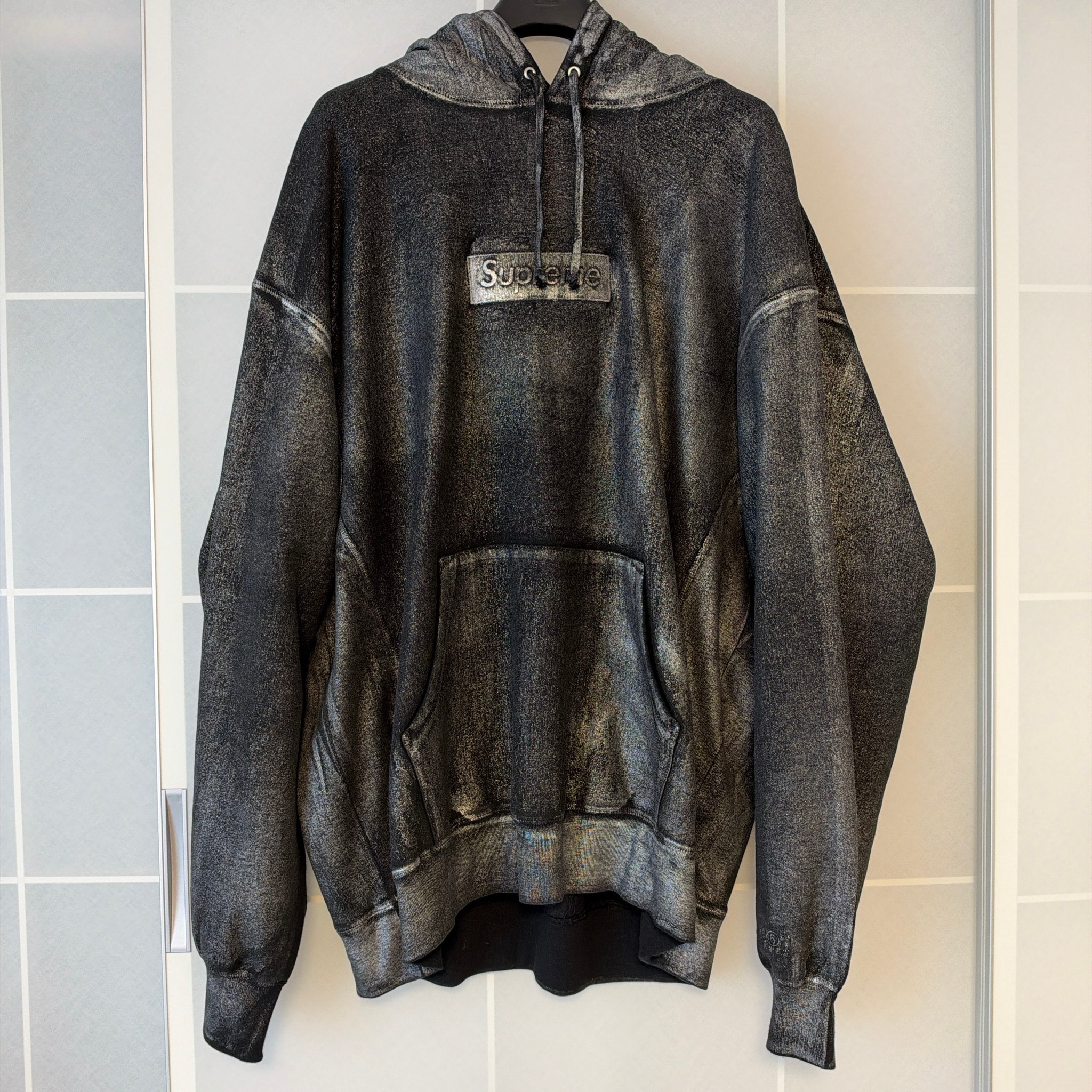 Supreme x MM6 Maison Margiela Foil Box Logo Hooded Sweatshirt "Black"