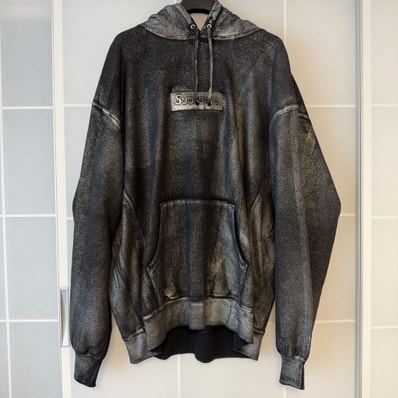 Supreme x MM6 Maison Margiela Foil Box Logo Hooded Sweatshirt "Black"