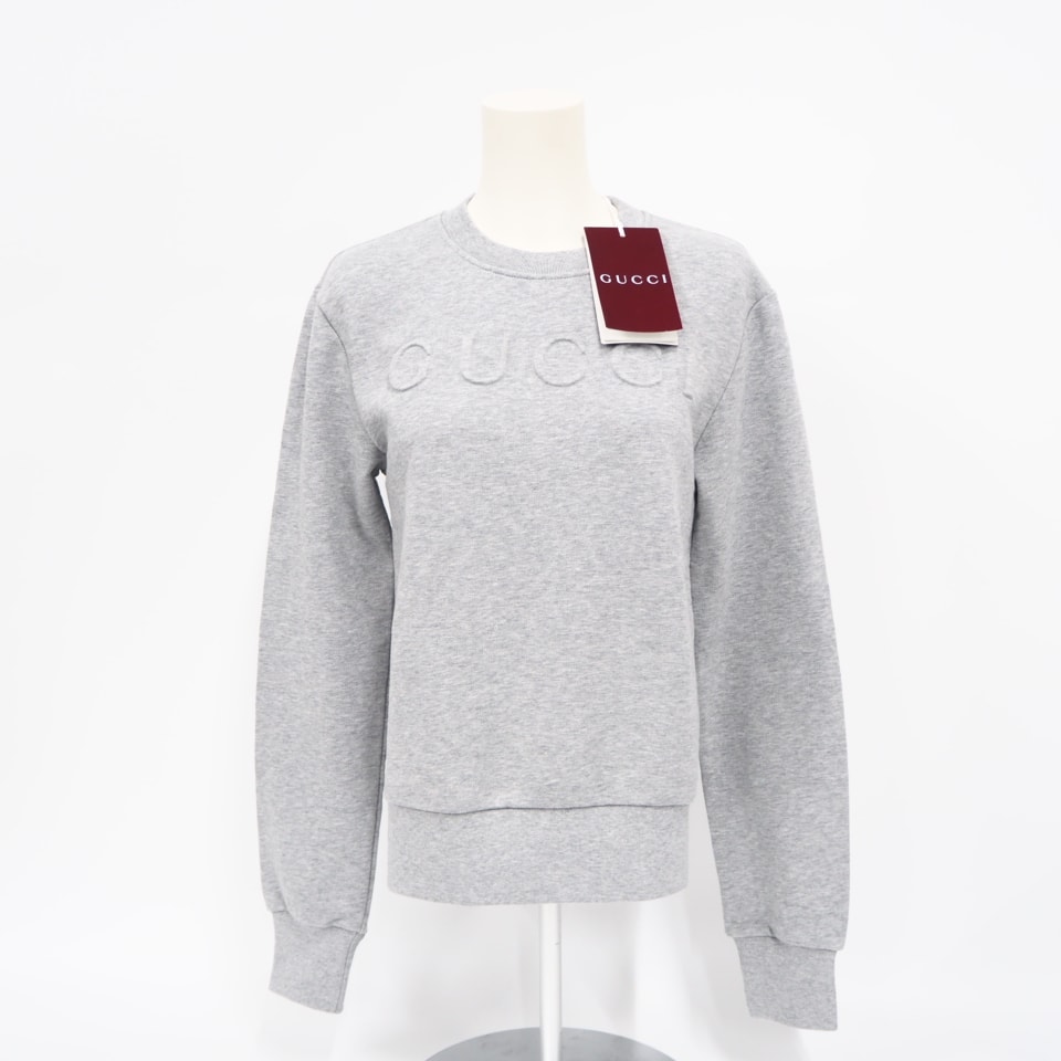 未使用 GUCCI グッチ ロゴ スウェット XS 785636 その他トップス グレー コットン レディース