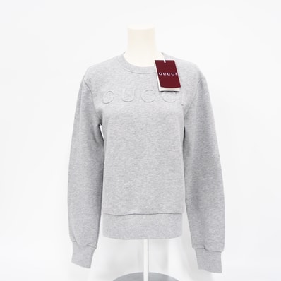 未使用 GUCCI グッチ ロゴ スウェット XS 785636 その他トップス グレー コットン レディース