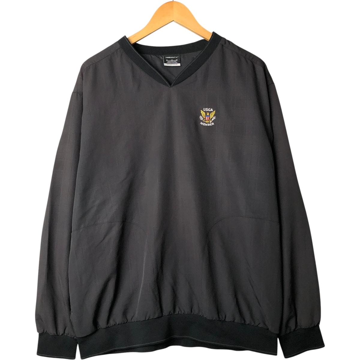 古着 ナイキ NIKE GOLF ゴルフ チェック柄 Vネック ウォームアッププルオーバー メンズXL相当/eaa579785