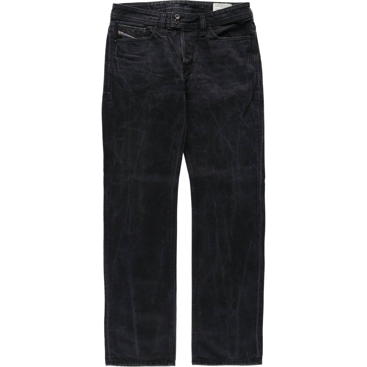 古着 ディーゼル DIESEL ブラックデニム ストレートデニムパンツ イタリア製 メンズw31相当/eaa569672