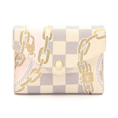 ルイ・ヴィトン LOUIS VUITTON ポルトフォイユ ヴィクトリーヌ ダミエアズール ノーティカル 三つ折り財布 財布 PVC レディース ホワイト系 / マルチカラー N40468 【中古】