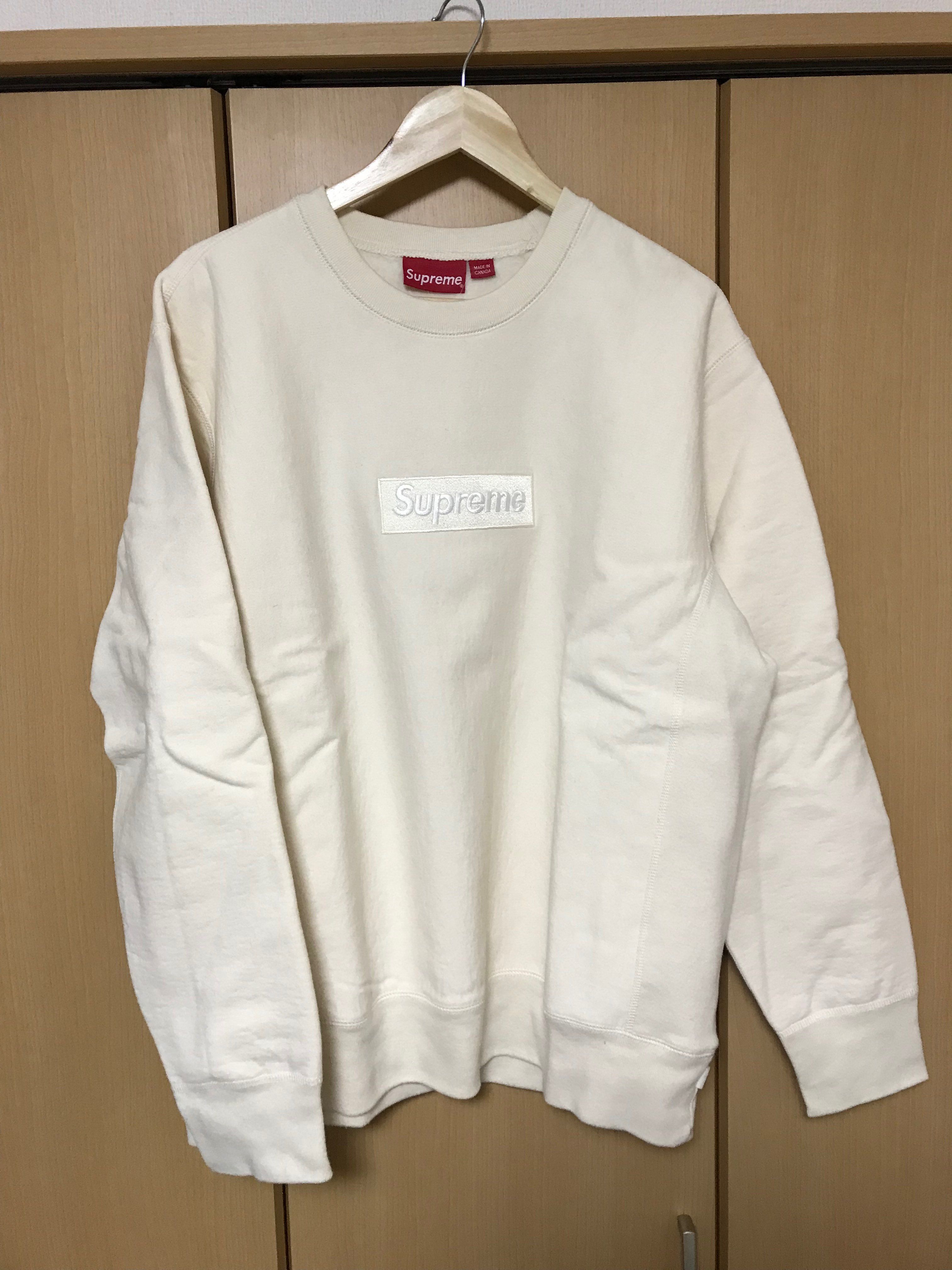 Supreme Box Logo Crewneck Sweatshirt "Ivory" (18FW)