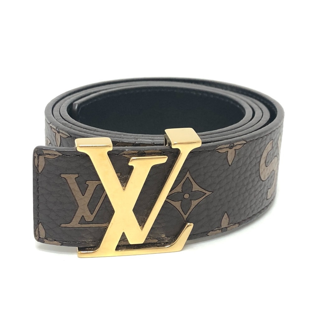 ルイヴィトン LOUIS VUITTON モノグラム サンチュール LV イニシャル MP016 17aw ルイヴィトン×シュプリーム アパレル小物 ズボン用ベルト ベルト レザー ブラウン