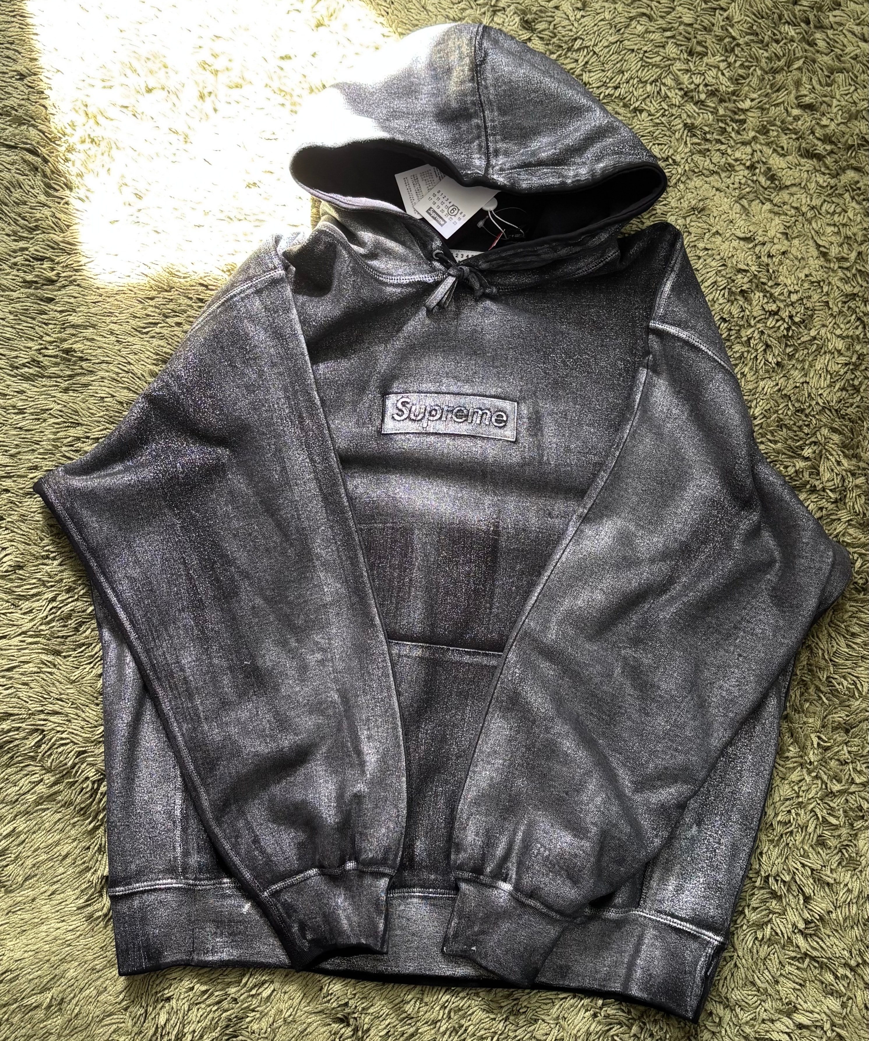 Supreme x MM6 Maison Margiela Foil Box Logo Hooded Sweatshirt "Black"