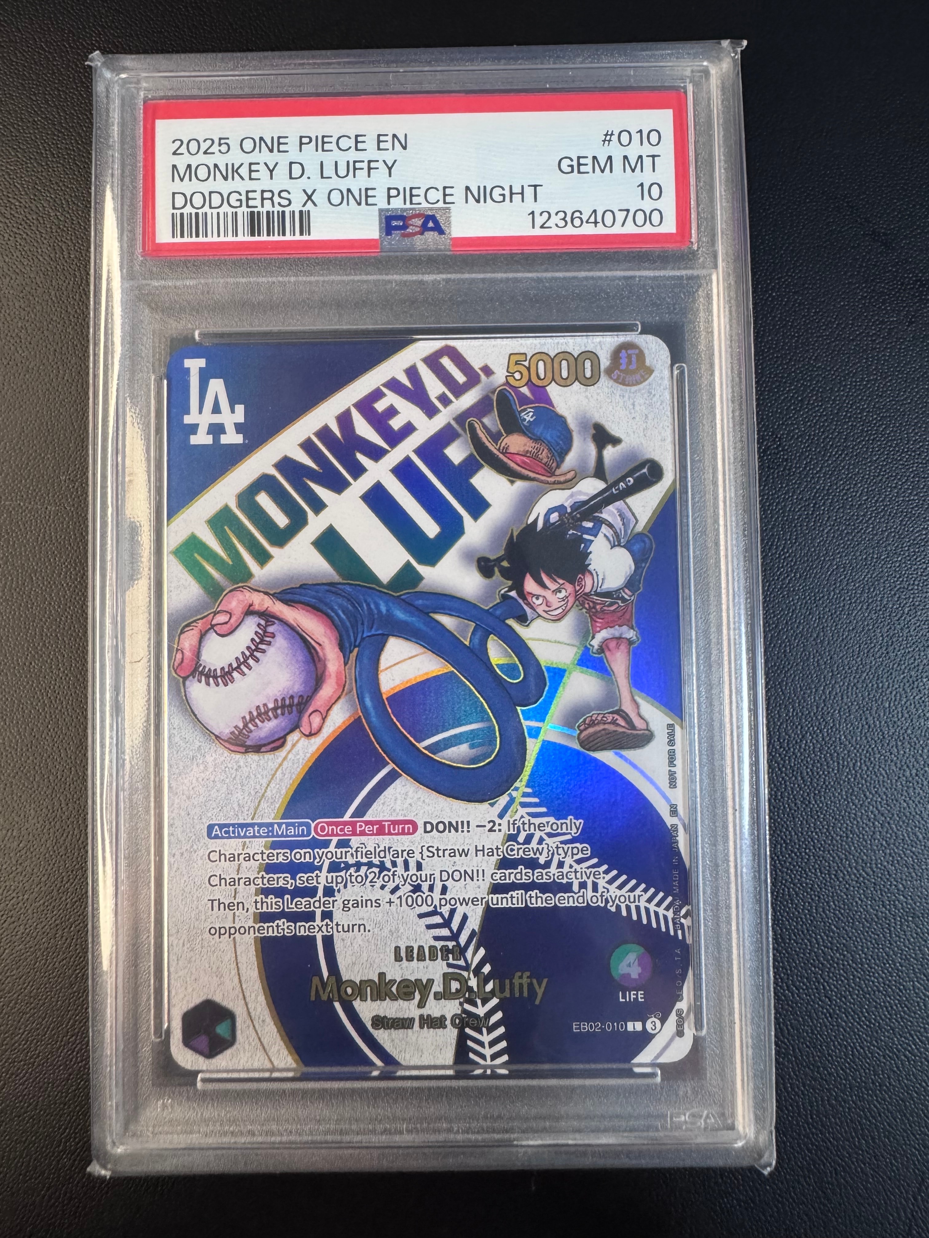 モンキー・D・ルフィ L [EB02-010]【英語版】(プロモーションカード「ワンピースカードゲーム x ロサンゼルスドジャース」)