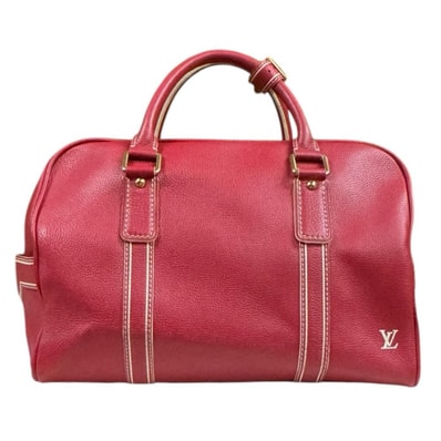 ルイヴィトン キャリーオール ボストンバッグ レザー M95140 レッド ユニセックス LOUIS VUITTON 中古