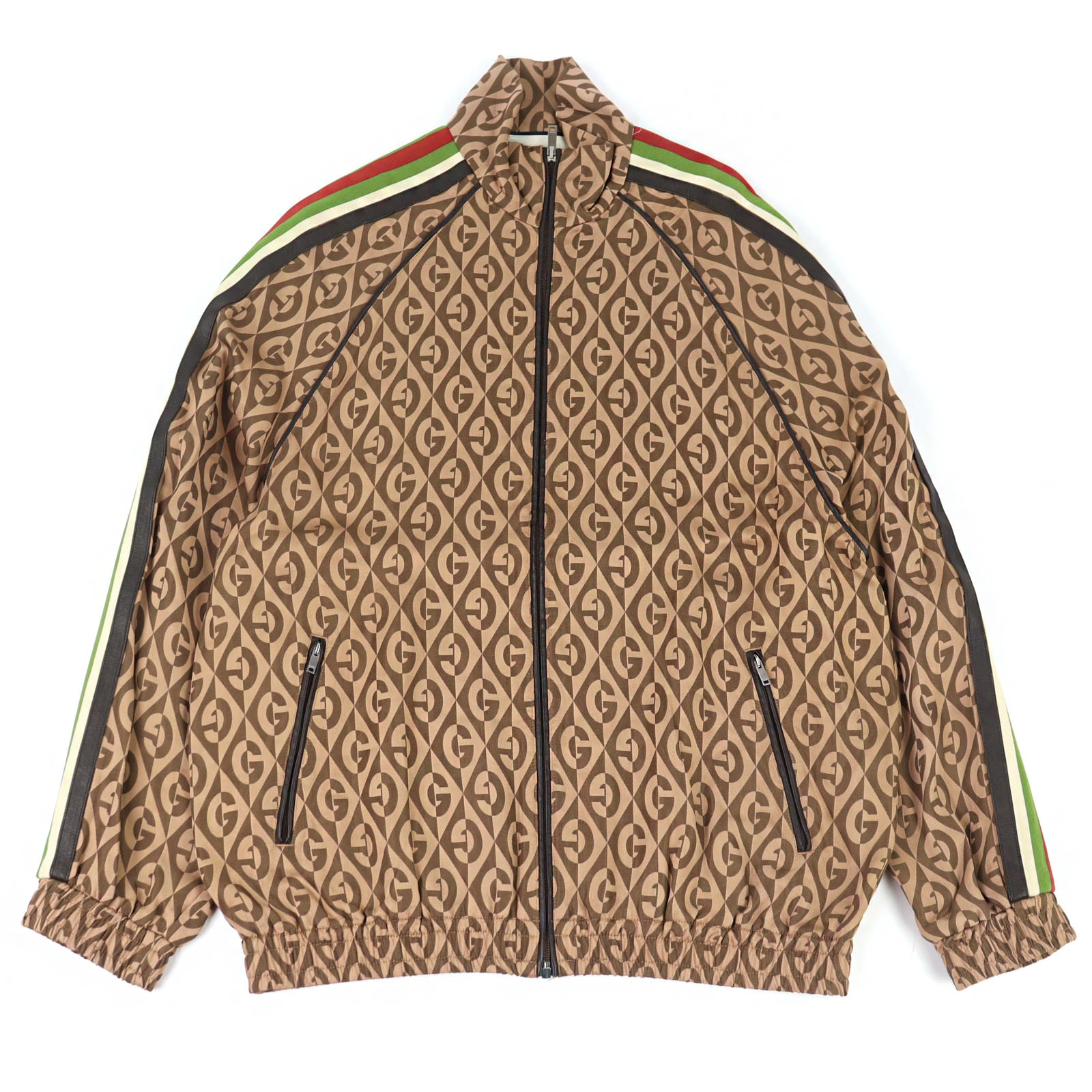 美品 グッチ トラックジャケット Gランバス ブラウン メンズ S 587358