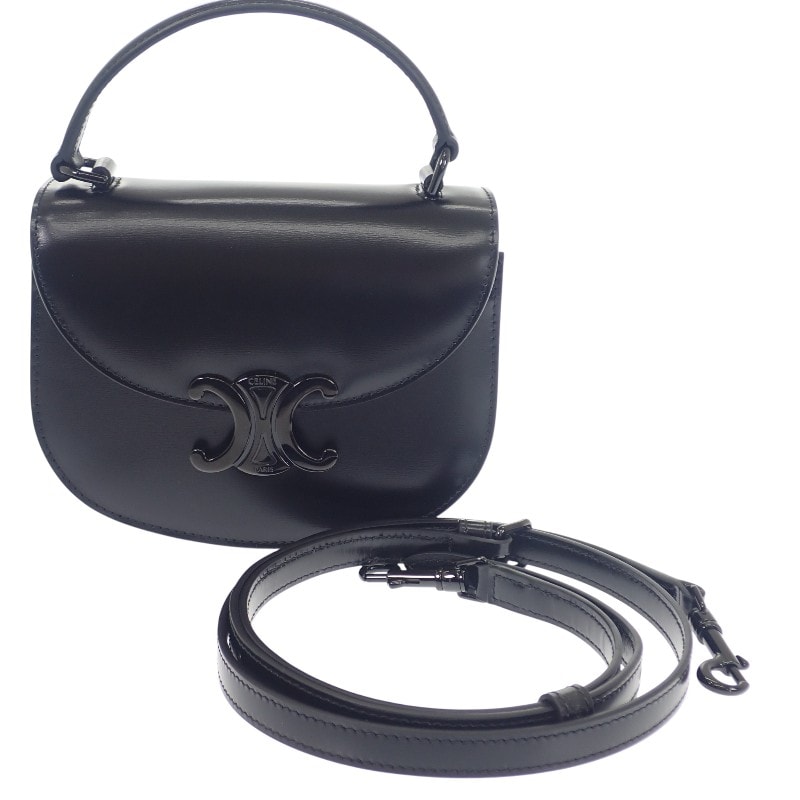 セリーヌ ミニ ブザス クレア ショルダーバッグ ブラック【中古】【Aランク】