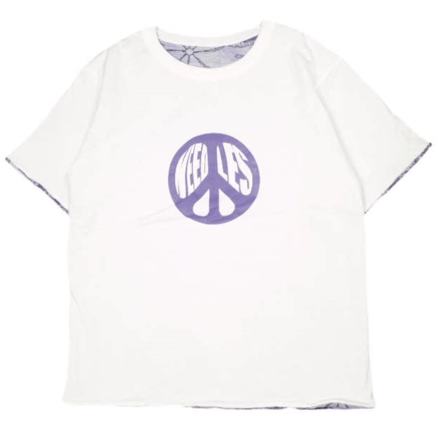 Needles ニードルス 23SS 日本製 NEPENTHES直営店限定 S/S RV T – PAPILLON PILE JQ. / PEACE リバーシブルTシャツ MR421 M WHITE 半袖 パイル トップス g22877