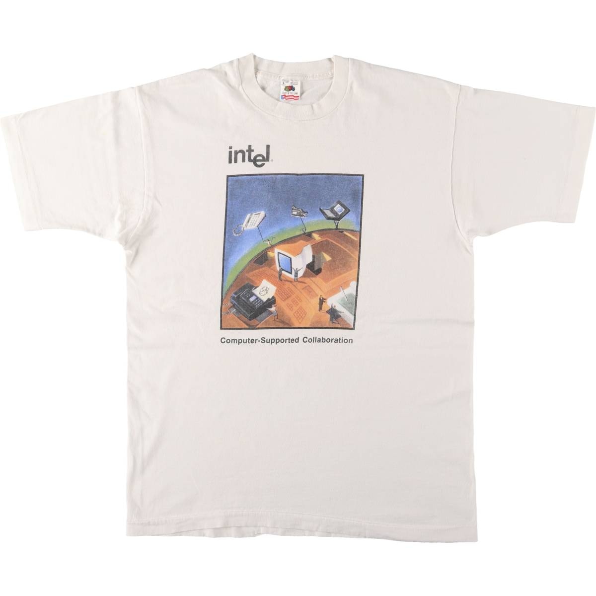 古着 90年代 フルーツオブザルーム FRUIT OF THE LOOM Intel インテル アドバタイジングTシャツ USA製 メンズL相当 ヴィンテージ/eaa566750