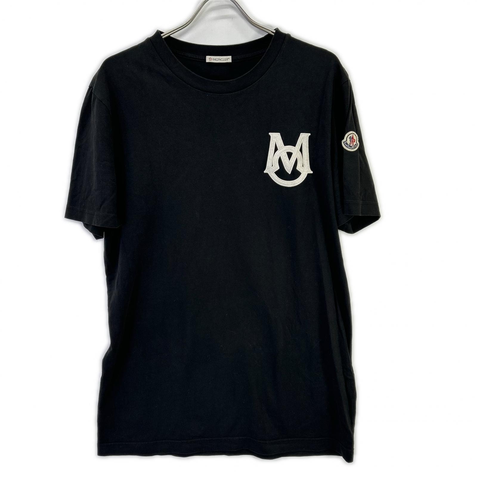 モンクレール 23SS ブラック ロゴワッペン 半袖Tシャツ L