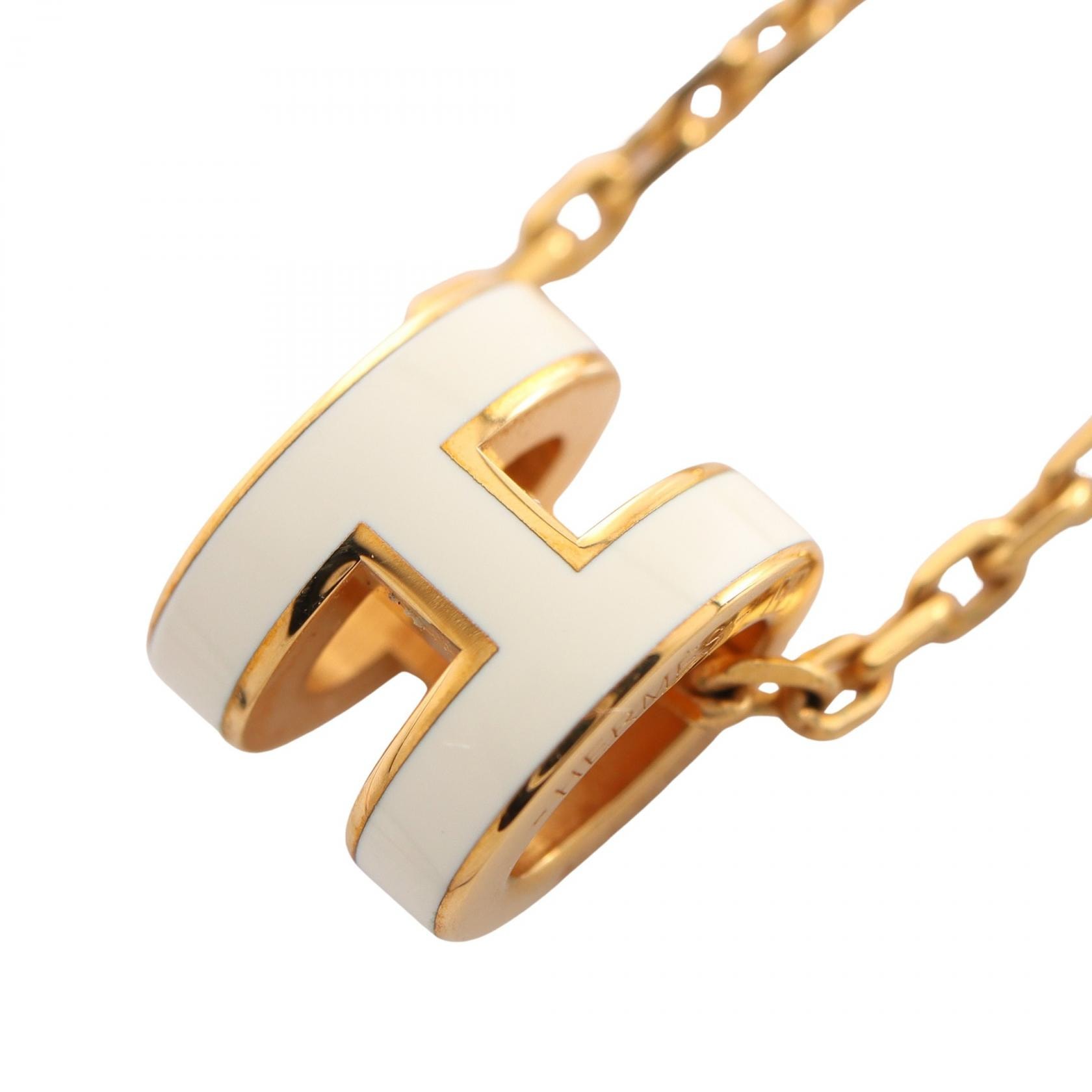 エルメス HERMES MINI POP H ミニポップアッシュ ネックレス ジュエリー GP(ゴールドメッキ) ゴールド レディース ゴールド系 / ホワイト系 【中古】