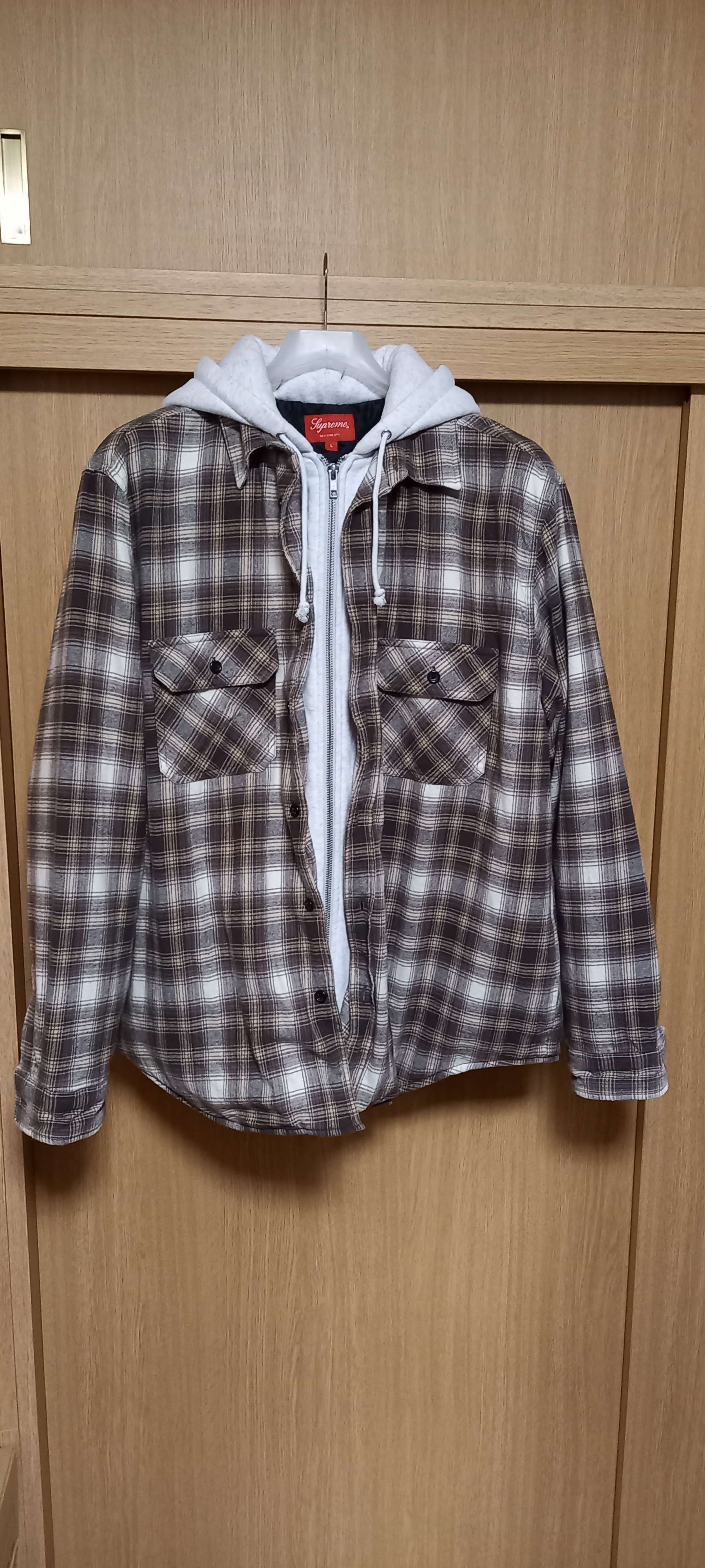 Supreme Hooded Flannel Zip Up Shirt "Brown"