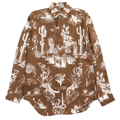 極美品 ディオール オム×トラヴィススコット
長袖シャツ ブラウン 総柄 メンズ 38 013C501A5529