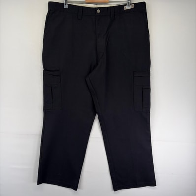 古着 ディッキーズ Dickies パンツ ワーク 大きいサイズ カーゴ ジッパーフライ ワンポイントロゴ w40 L32 ブラック系 メンズ