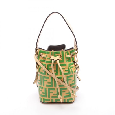フェンディ FENDI ミニ モントレゾール 2WAY ハンドバッグ バッグ レザー レディース イエロー系 / グリーン系 8BS010 【中古】